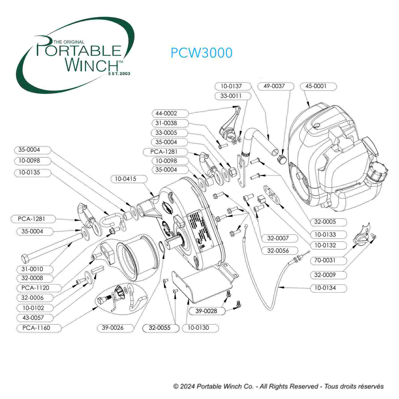 PCW3000 - PIÈCES DE RECHANGE